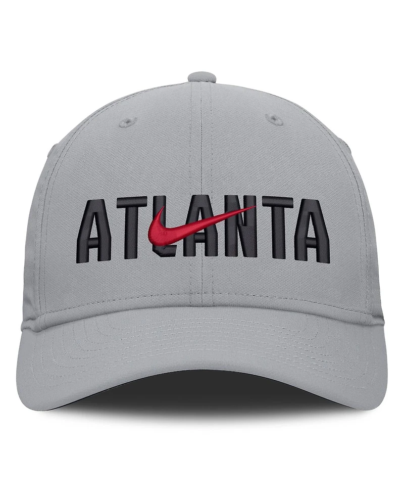 Nike Men's Gray Atlanta Braves Primetime Rise Dri-fit Flex Hat