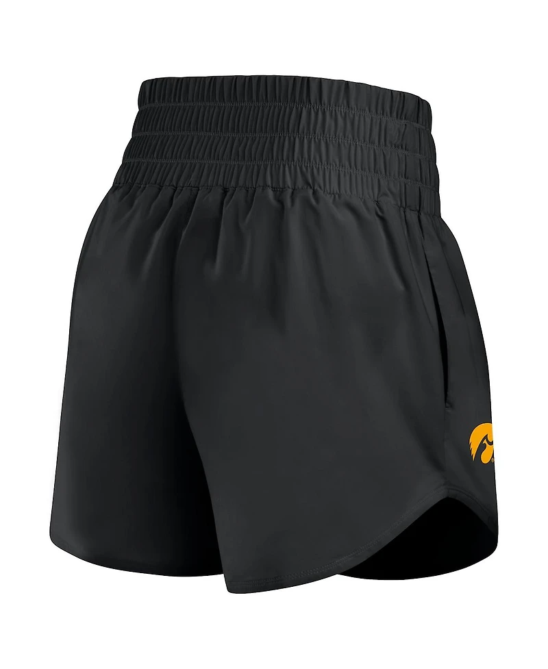 Nike Women's Black Iowa Hawkeyes Performance One Dri-fit High-Rise Shorts