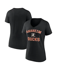 Logo Athletic Women's Black Anaheim Ducks Arch Victory V-Neck T-Shirt