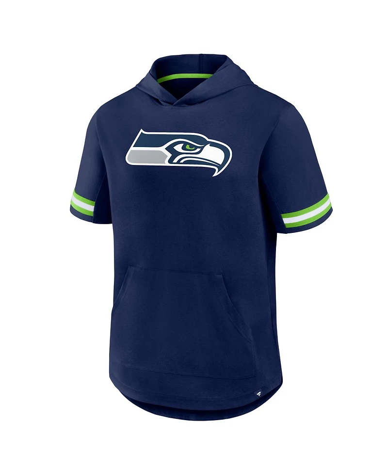 Fanatics Men's College Navy Seattle Seahawks Optimal Play Short Sleeve Hooded T-Shirt