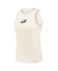 Fanatics Women's Cream Philadelphia Eagles Star Play Tri-Blend Ribbed Tank Top