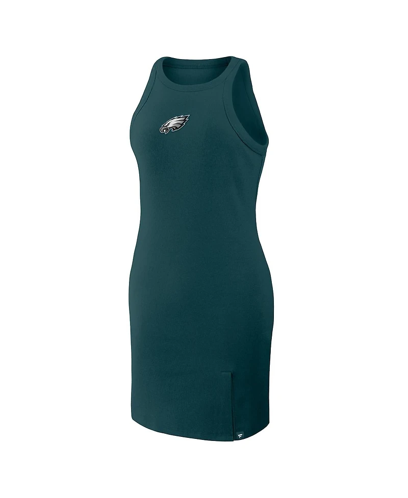 Fanatics Women's Midnight Green Philadelphia Eagles Push Beyond Tri-Blend Ribbed Sleeveless Dress