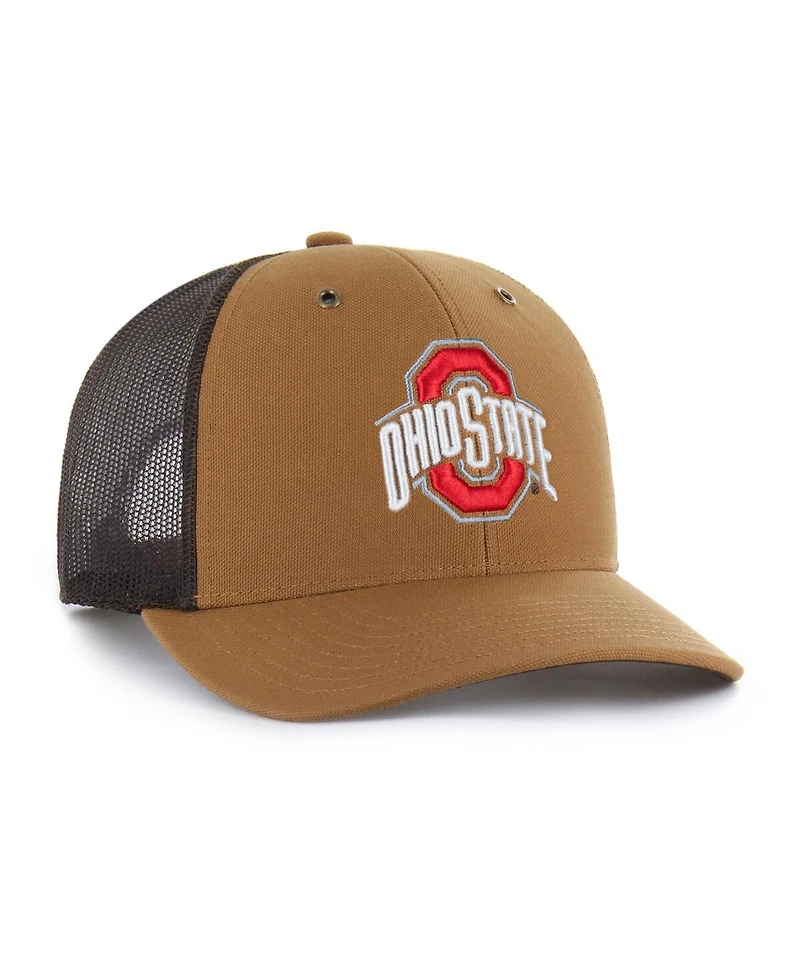 '47 Brand X Carhartt Men's and Women's Brown Ohio State Buckeyes Trucker Adjustable Hat