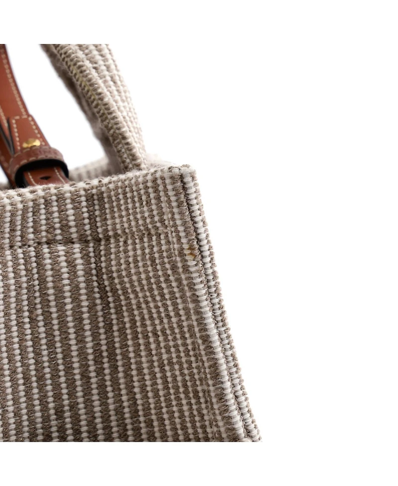 Pre-Owned Celine Small Cabas Thais Tote Triomphe Striped Textile