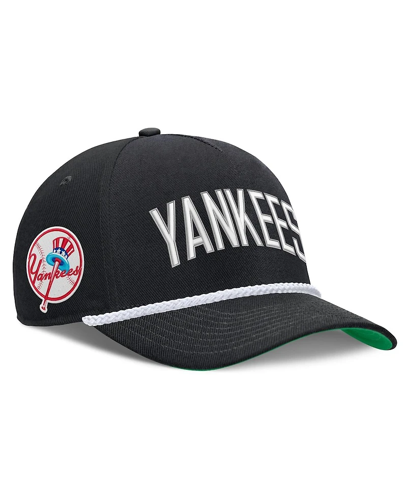 Nike Men's Black New York Yankees Cooperstown Collection Rise Adjustable Hat