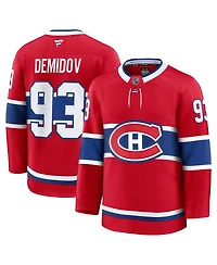 Fanatics Men's Ivan Demidov Red Montreal Canadiens Home Premium Jersey