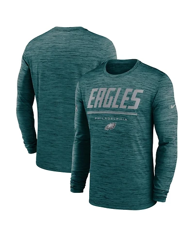 Nike Men's Midnight Green Philadelphia Eagles Sideline Offensive Transition Velocity Dri-fit Long Sleeve T-Shirt