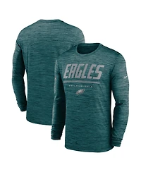 Nike Men's Midnight Green Philadelphia Eagles Sideline Offensive Transition Velocity Dri-fit Long Sleeve T-Shirt