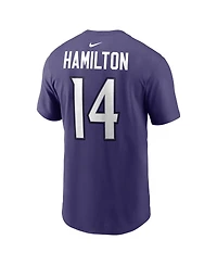 Nike Men's Kyle Hamilton Purple Baltimore Ravens Name Number T-Shirt