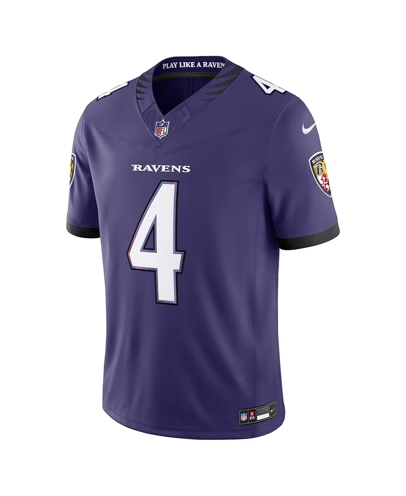 Nike Men's Zay Flowers Purple Baltimore Ravens Vapor F.u.s.e. Sewn Down Limited Jersey