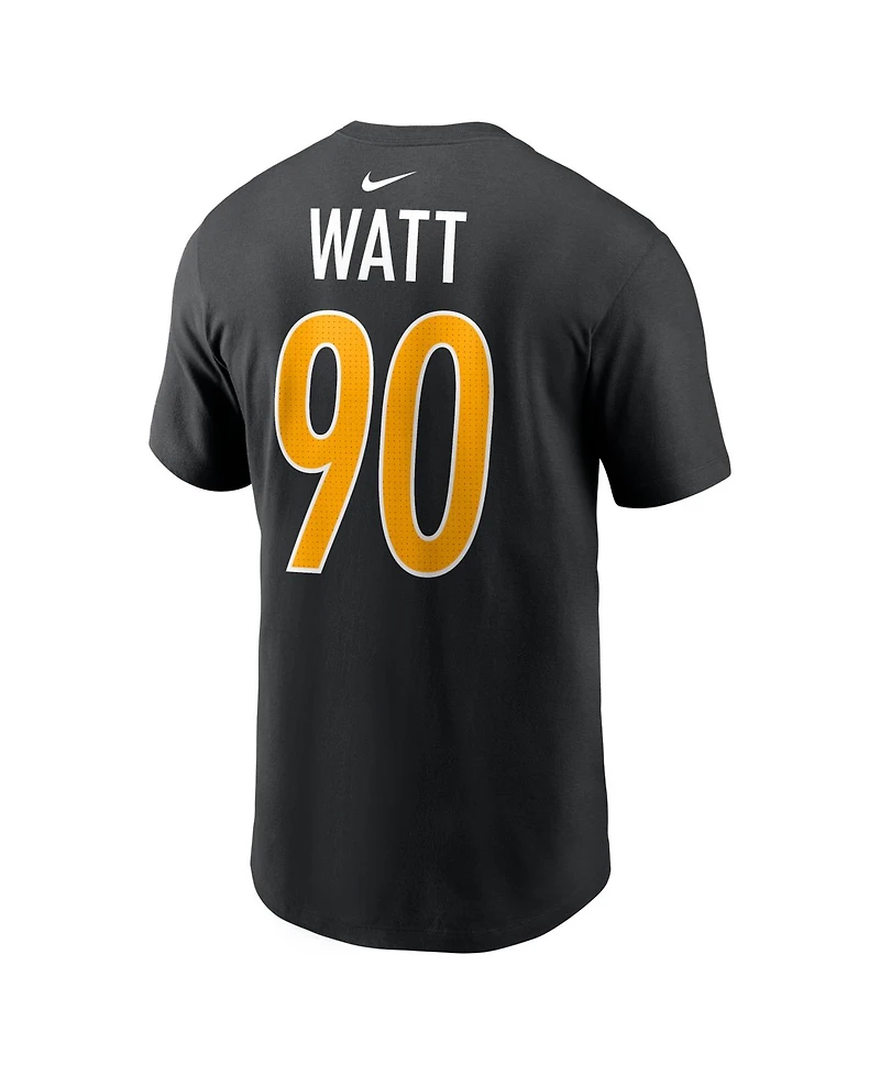 Nike Men's T.j. Watt Black Pittsburgh Steelers Carbon Name Number T-Shirt
