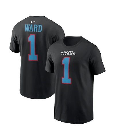 Nike Men's Cam Ward Black Tennessee Titans Carbon Name Number T-Shirt
