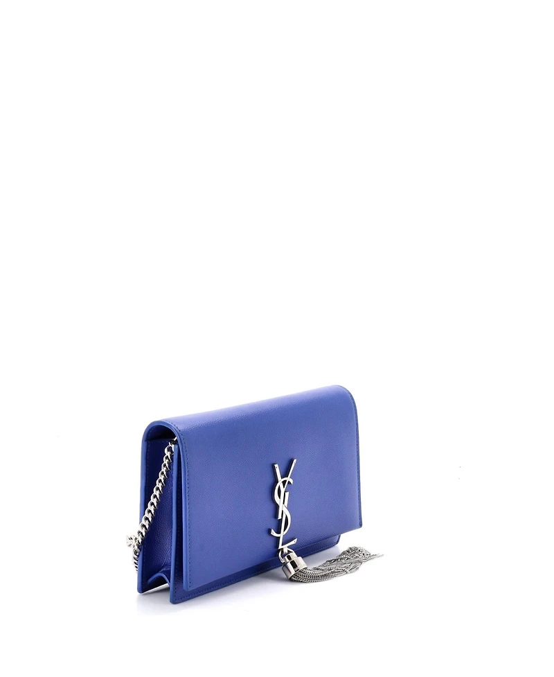 Pre-Owned Saint Laurent Classic Monogram Tassel Chain Wallet Leather