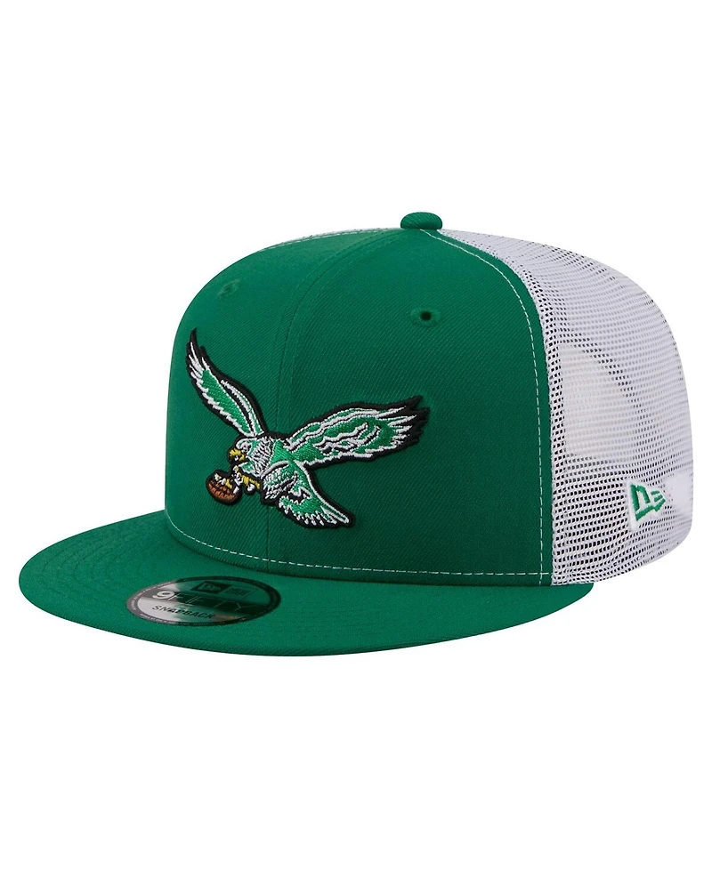 New Era Men's Kelly Green Philadelphia Eagles Core Team 9FIFTY Trucker Snapback Hat