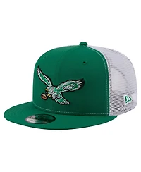 New Era Men's Kelly Green Philadelphia Eagles Core Team 9FIFTY Trucker Snapback Hat