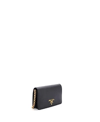 Pre-Owned Prada Chain Wallet Crossbody Saffiano Leather
