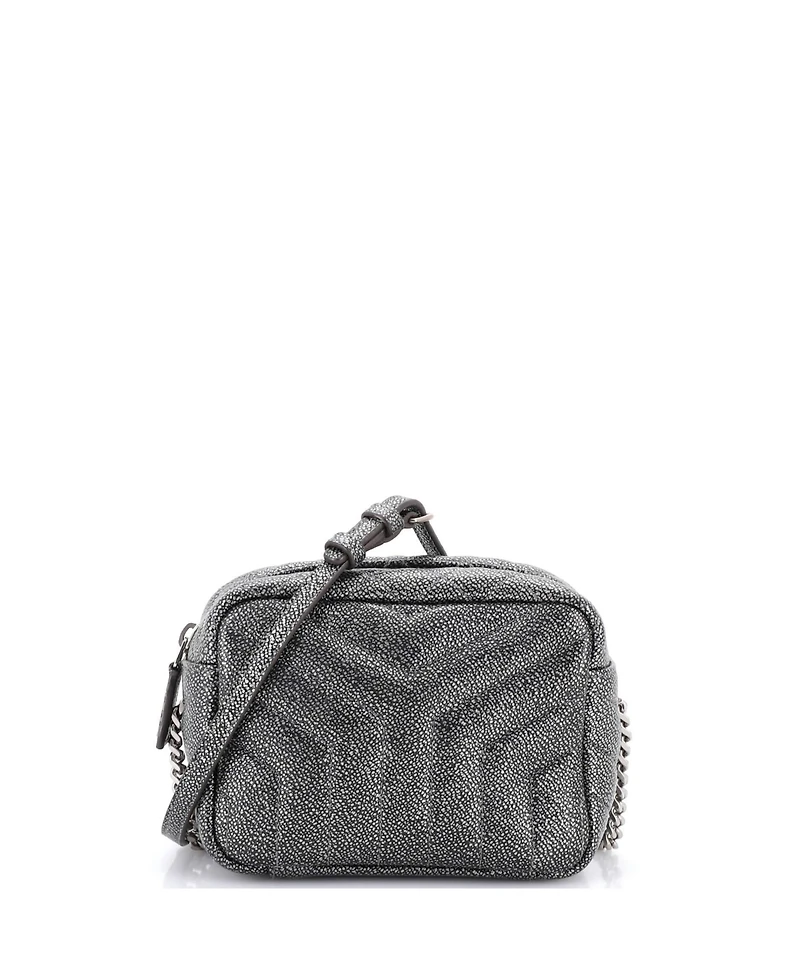 Pre-Owned Saint Laurent Mini LouLou Bowling Bag Matelasse Chevron Leather