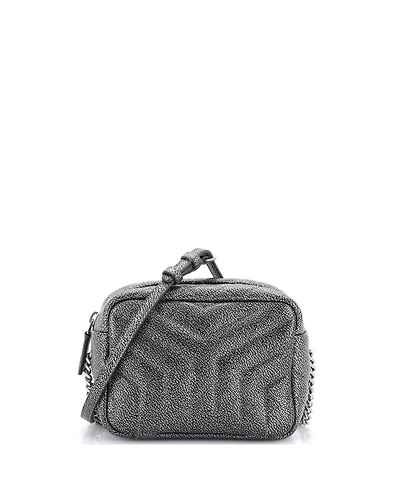 Pre-Owned Saint Laurent Mini LouLou Bowling Bag Matelasse Chevron Leather