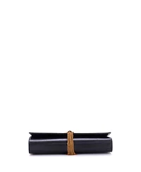Pre-Owned Saint Laurent Long Classic Monogram Tassel Clutch Leather