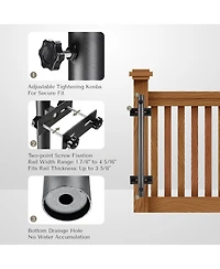 LAGarden Patio Umbrella Holder Adjustable for Deck Railing Balcony Porch Patio Outdoor Restaurant Portable Cart