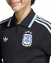 Adidas Big Boys and Girls Black Argentina National Team Away Full-Zip Anthem Jacket