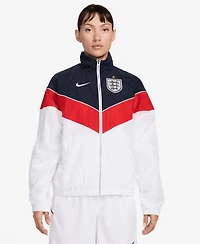 Nike Women's White England National Team Windrunner Uv Woven Full-Zip Jacket