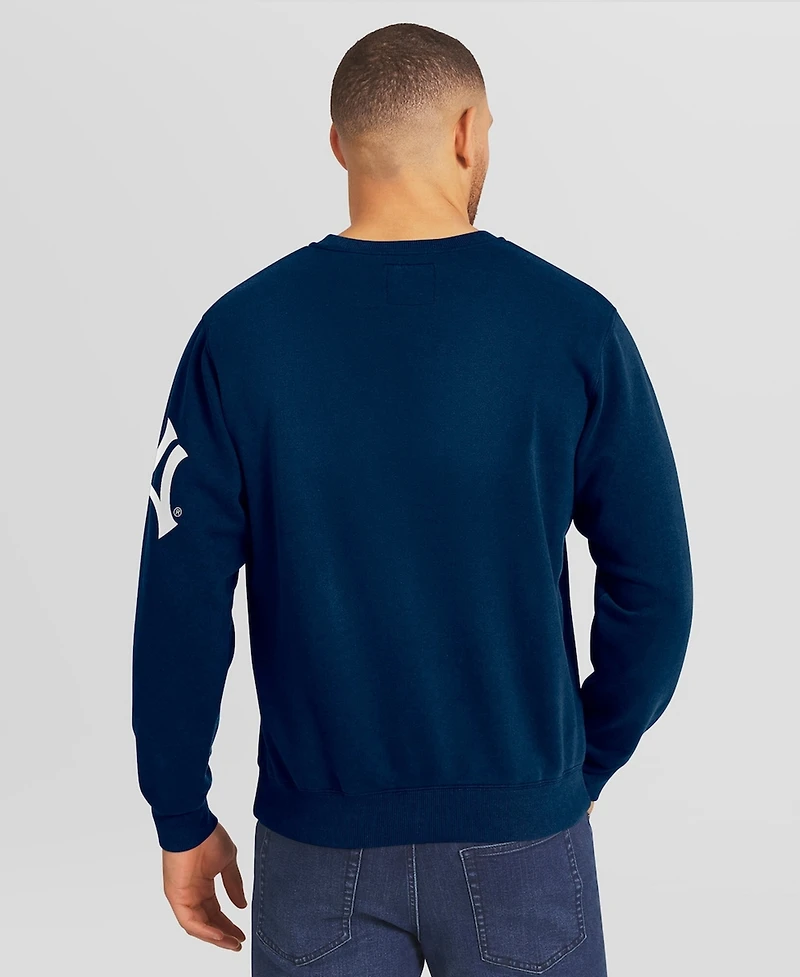 Fanatics Men's Navy New York Yankees Washed Crew Neck Pullover Sweatshirt