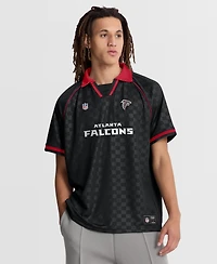 Fanatics Men's Black/Red Atlanta Falcons Homerun Raglan V-Neck Polo Shirt