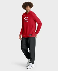 Nike Men's Red Cincinnati Reds Authentic Collection Dri-fit Long Sleeve Hooded T-Shirt