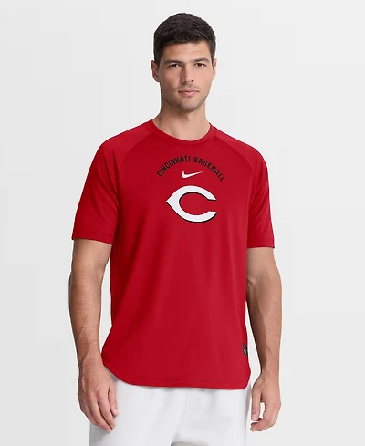 Nike Men's Red Cincinnati Reds Authentic Collection Batting Practice Pre-Game Raglan Dri-fit Top