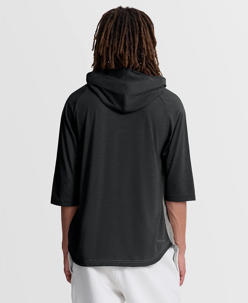 Nike Men's Gray Pittsburgh Pirates Authentic Collection Flux Dri-fit Raglan 3/4-Sleeve Hooded T-Shirt