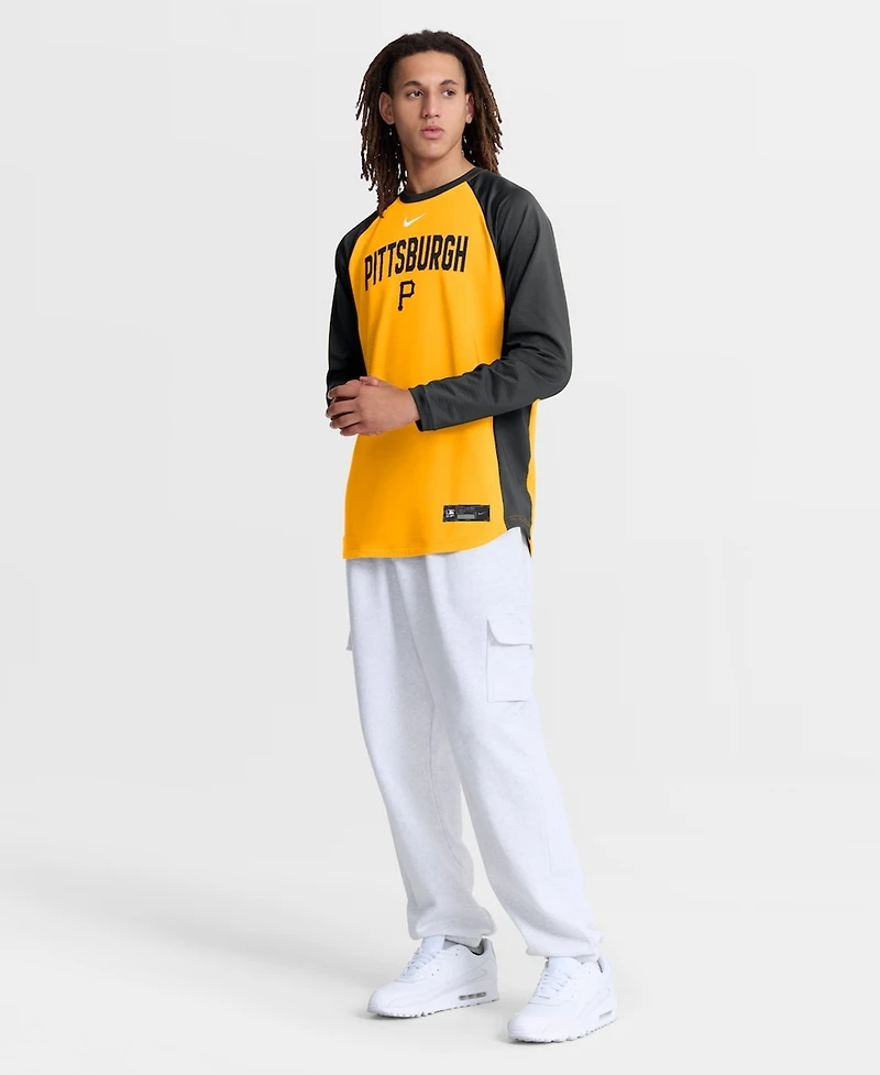Nike Men's Gold Pittsburgh Pirates Authentic Collection Raglan Dri-fit Sweatshirt