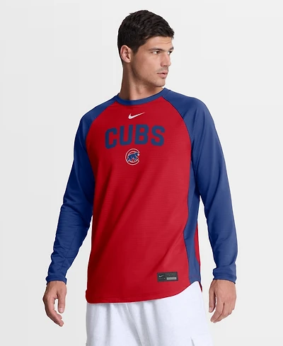 Nike Men's Red Chicago Cubs Authentic Collection Raglan Dri-fit Sweatshirt