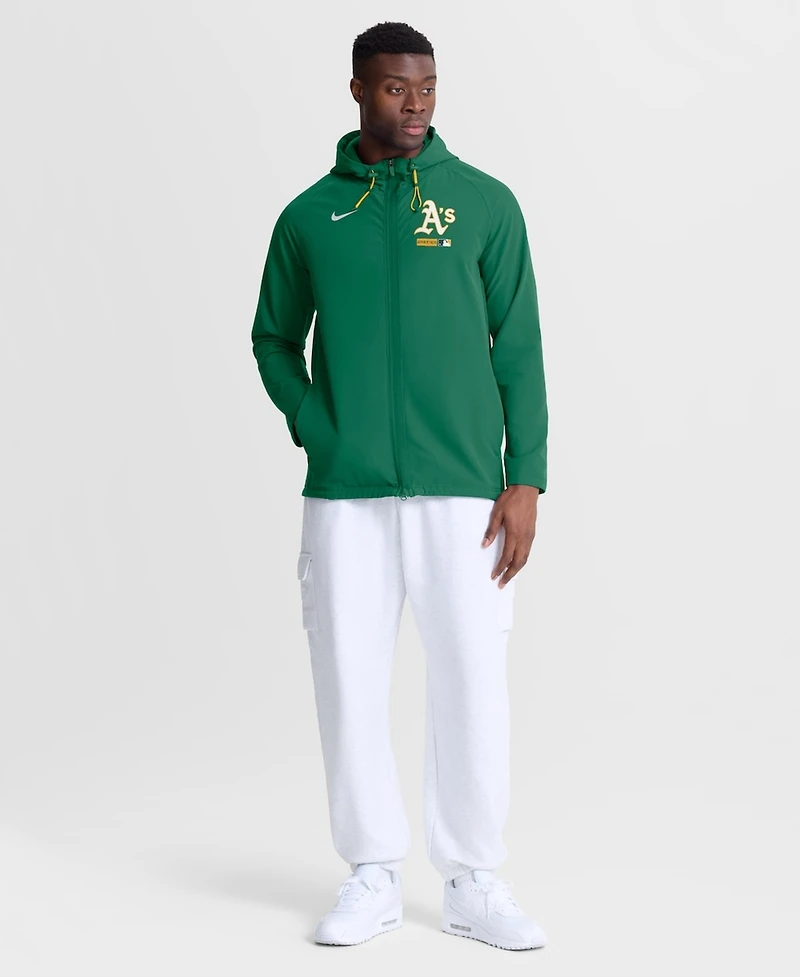 Nike Men's Kelly Green Athletics Authentic Collection Raglan Therma-fit Full-Zip Hooded Jacket