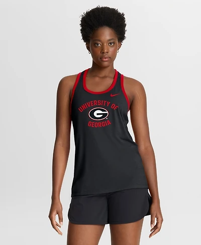 Nike Women's Black Georgia Bulldogs Uni Name Tri-Blend Dri-fit Tank Top