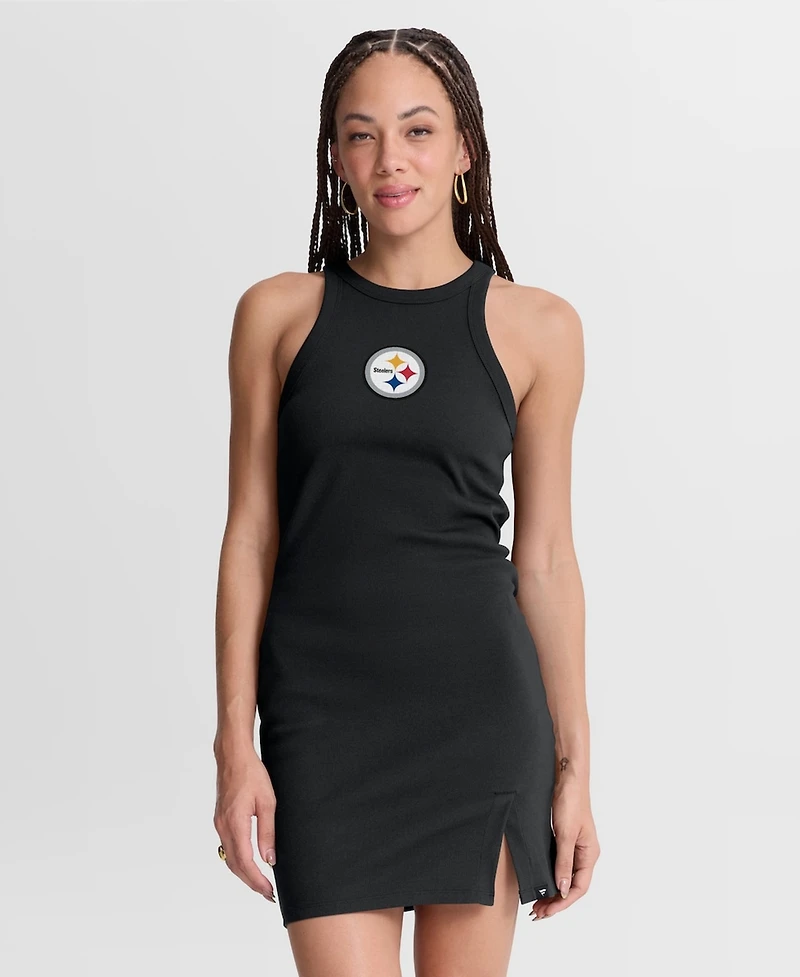 Fanatics Women's Black Pittsburgh Steelers Push Beyond Tri-Blend Ribbed Sleeveless Dress