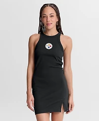 Fanatics Women's Black Pittsburgh Steelers Push Beyond Tri-Blend Ribbed Sleeveless Dress