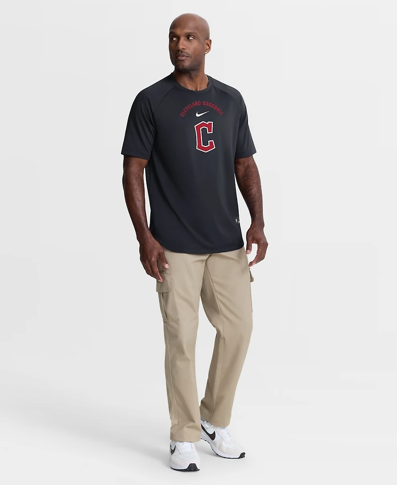 Nike Men's Navy Cleveland Guardians Authentic Collection Batting Practice Pre-Game Raglan Dri-fit Top