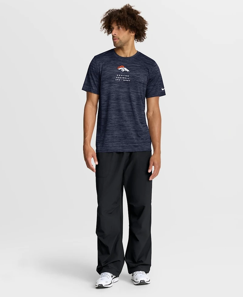 Nike Men's Navy Denver Broncos Velocity Ball Carrier Dri-fit T-Shirt