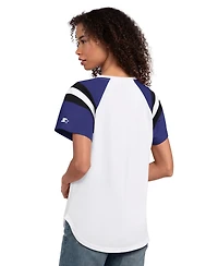 Starter Women's White Baltimore Ravens Game On Notch Neck T-Shirt