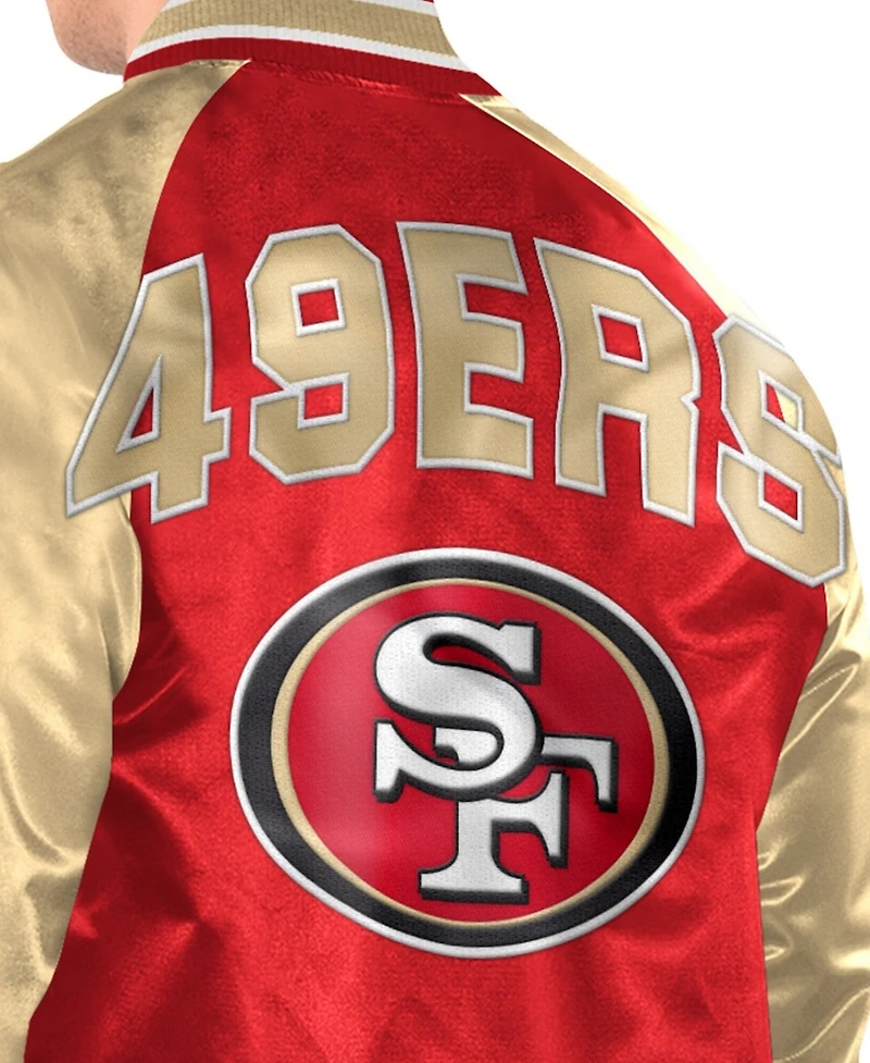 Starter Men's Scarlet/Gold San Francisco 49ers Inductee Raglan Full-Snap Varsity Jacket