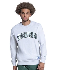 Starter Men's Ash Pittsburgh Steelers Faceoff Fleece Sweatshirt