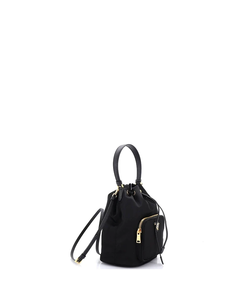 Pre-Owned Prada Small Drawstring Bucket Bag Tessuto