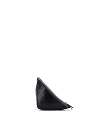 Pre-Owned Prada Mini Triangle Logo Zip Crossbody Bag Embossed Leather