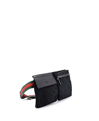 Pre-Owned Gucci Small Vintage Double Belt Bag Gg Canvas with Leather