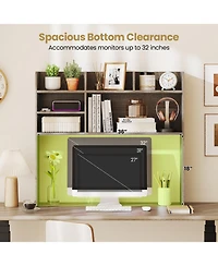 Gymax 3-Tier Desktop Bookshelf with 6 Shelves Desk Organizer for Computer Desk