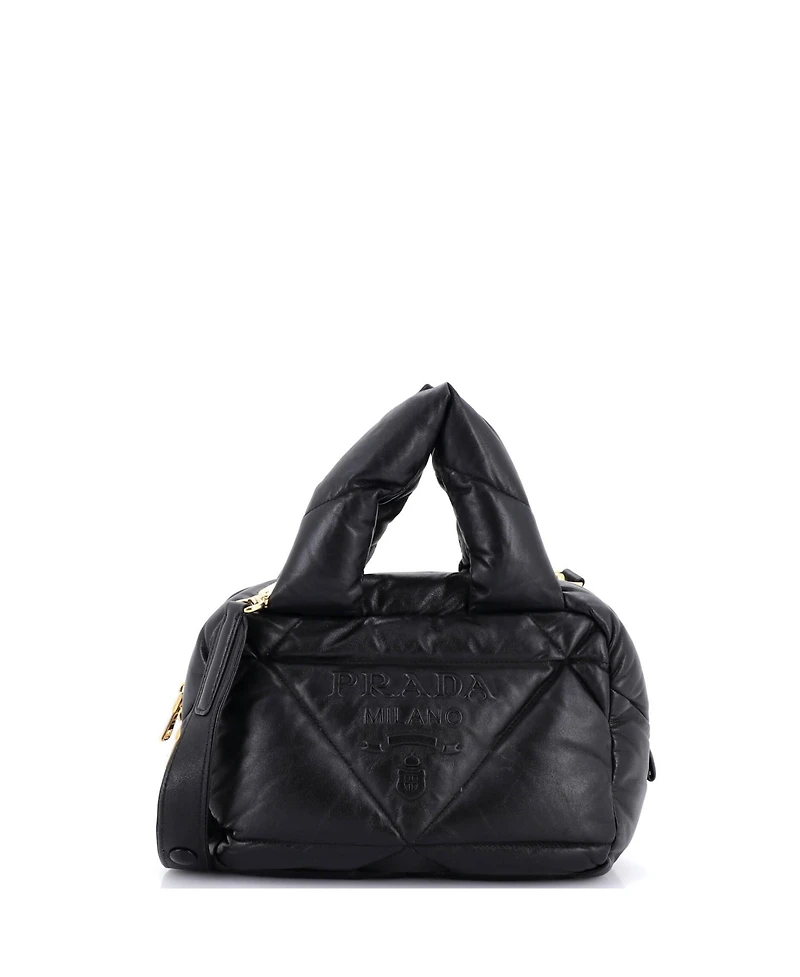Pre-Owned Prada Small Padded Bowler Bag Quilted Nappa Leather