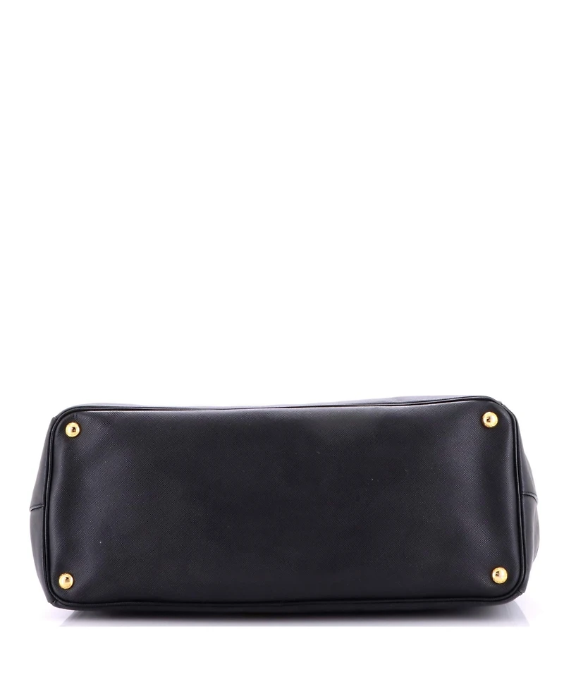Pre-Owned Prada Xl Double Zip Lux Convertible Tote Saffiano Leather