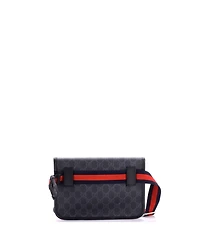 Pre-Owned Gucci Web Flap Belt Bag Gg Coated Canvas