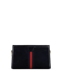 Pre-Owned Gucci Medium Ophidia Chain Shoulder Bag Embroidered Suede